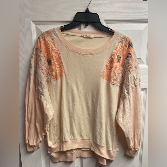 Free People “We The Free” Feelin It BOHO Cotton Blend Top Size Small - Picture 2 of 7